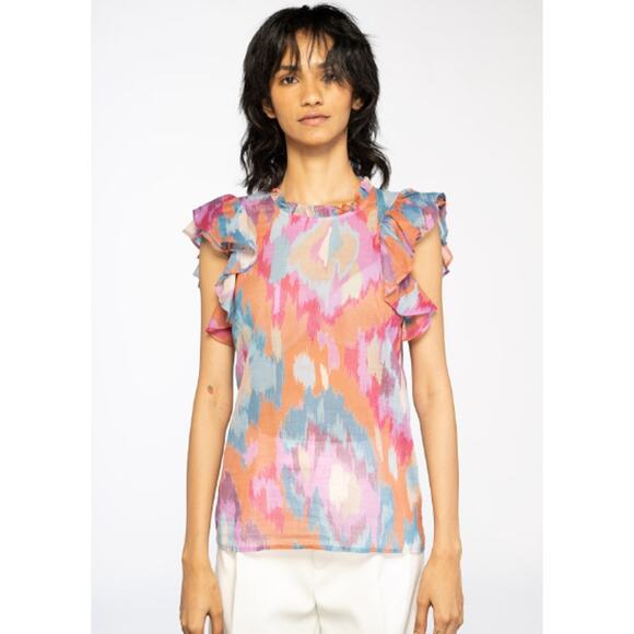 NWT Banjanan Klara Top in Ikat Amber Multicolor Sleeveless Top Womens Small - Picture 1 of 8
